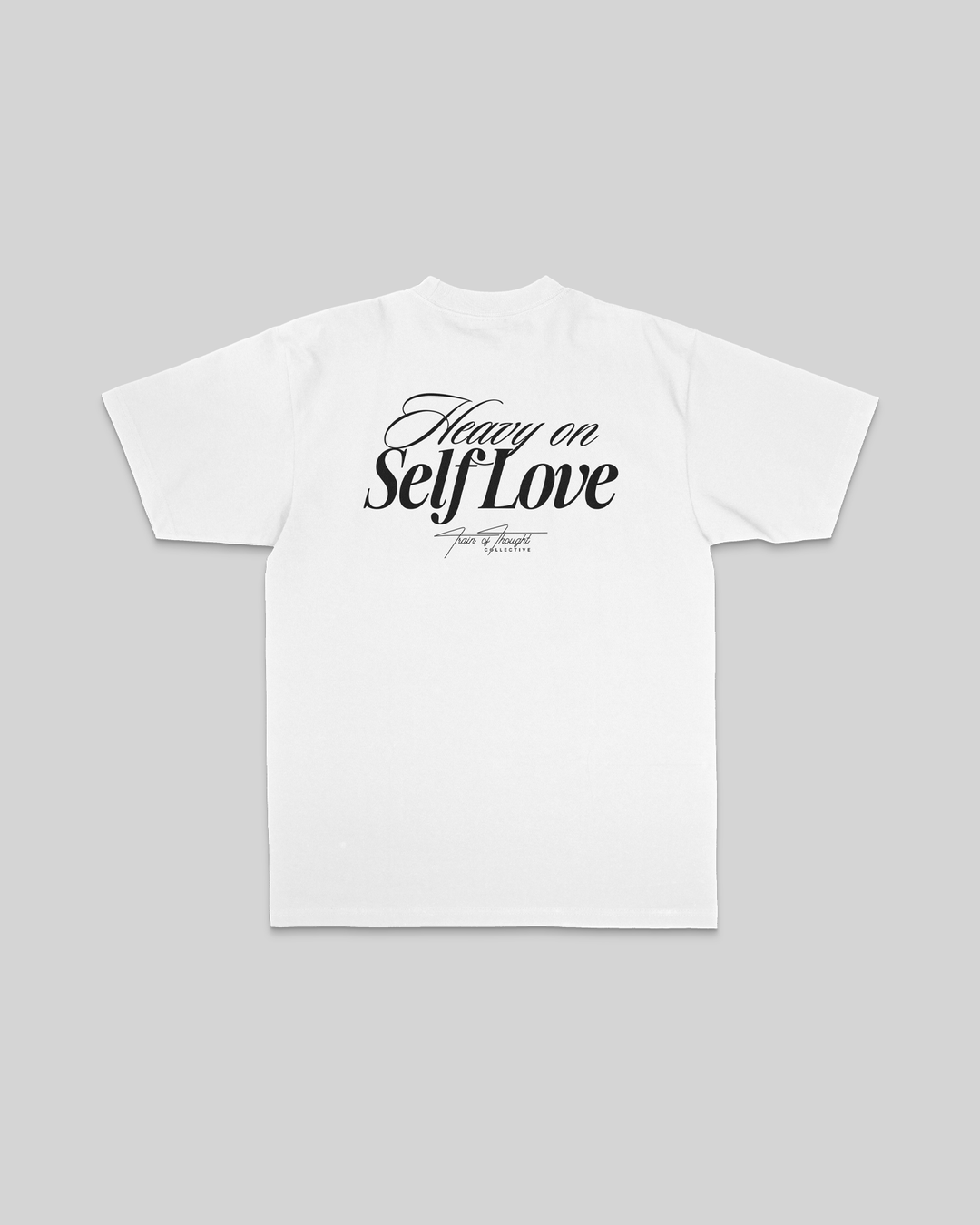Heavy On Self Love White Tee - trainofthoughtcollective