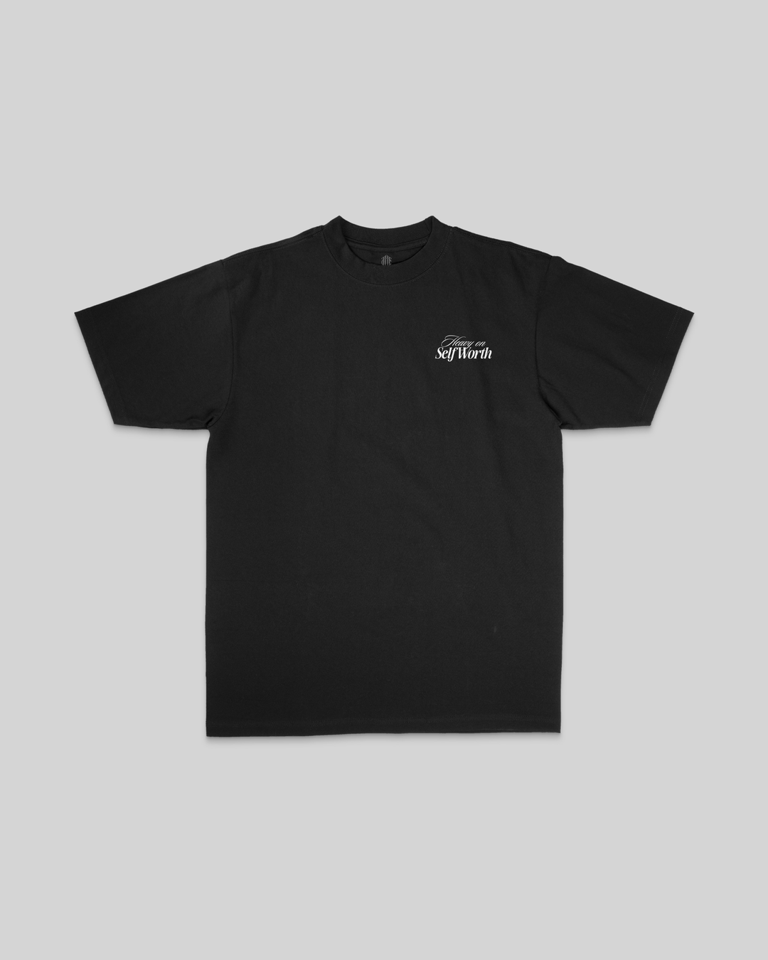 Heavy On Self Worth Black Tee - trainofthoughtcollective