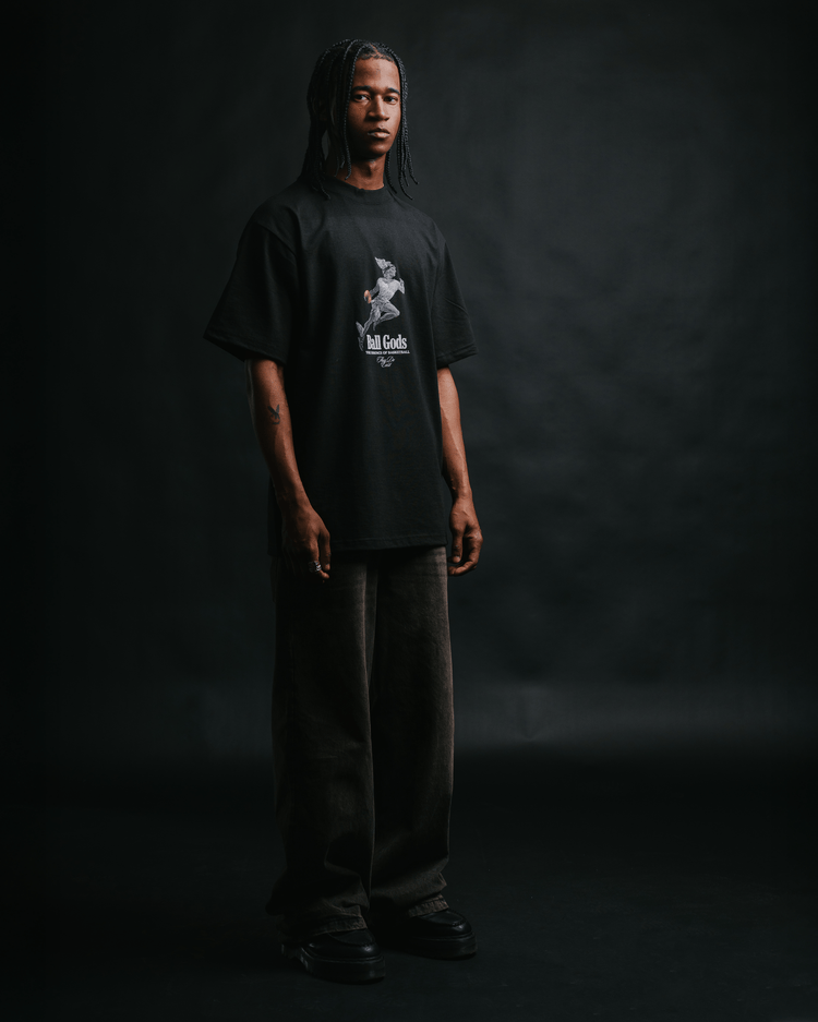 Hermes Ball God Black Tee - trainofthoughtcollective