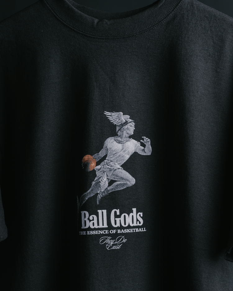 Hermes Ball God Black Tee - trainofthoughtcollective
