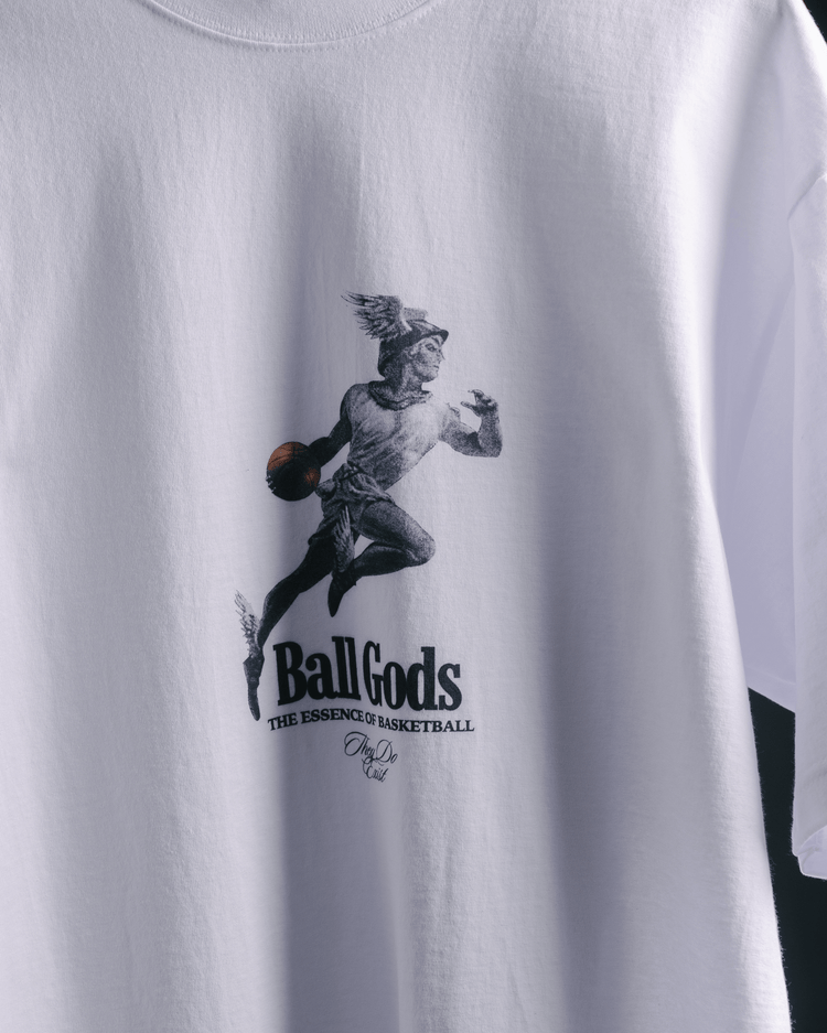Hermes Ball Gods White Tee - trainofthoughtcollective