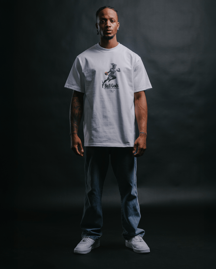 Hermes Ball Gods White Tee - trainofthoughtcollective