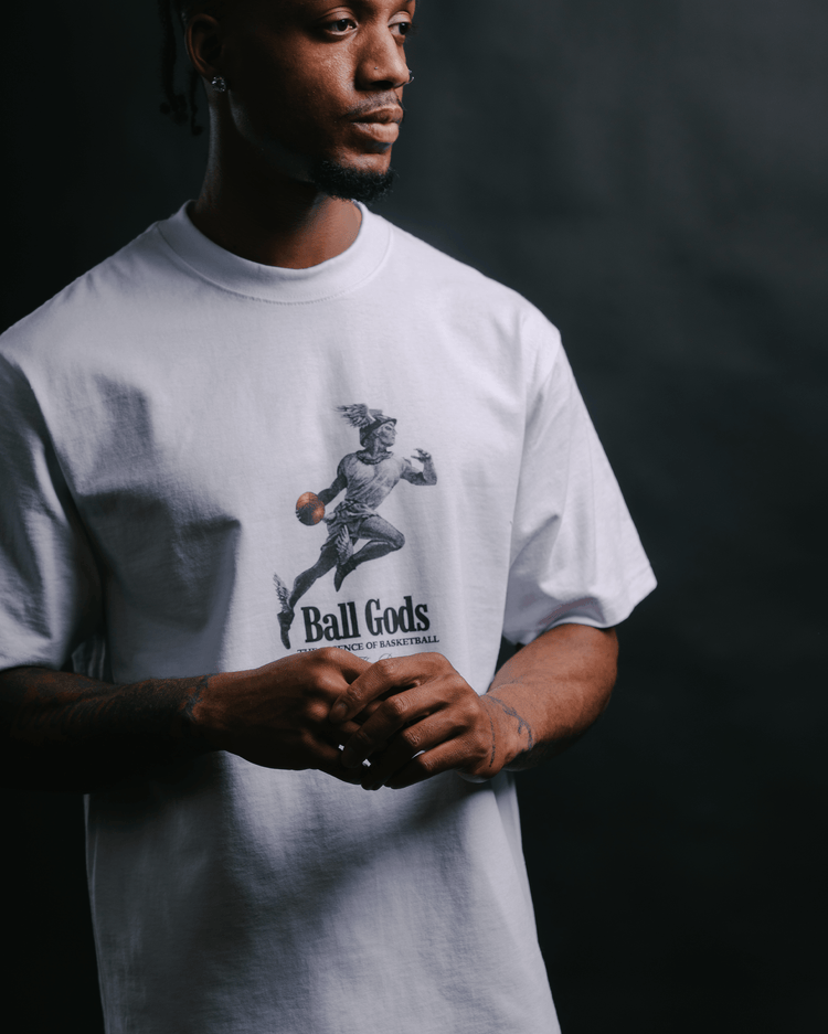 Hermes Ball Gods White Tee - trainofthoughtcollective