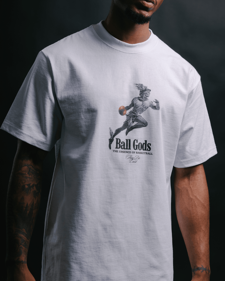 Hermes Ball Gods White Tee - trainofthoughtcollective