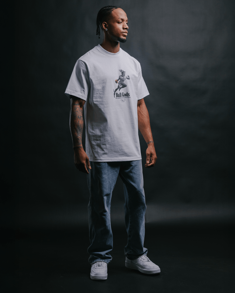 Hermes Ball Gods White Tee - trainofthoughtcollective
