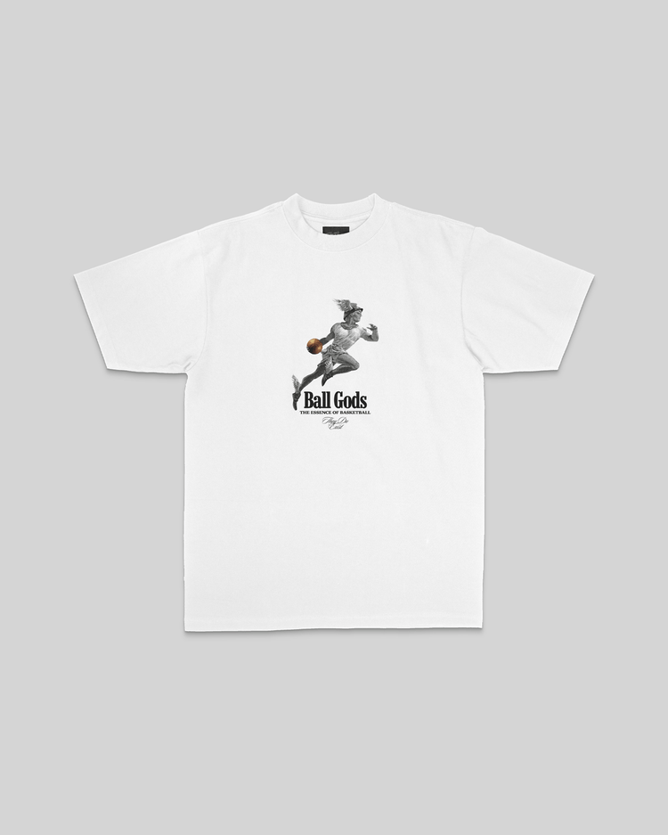 Hermes Ball Gods White Tee - trainofthoughtcollective