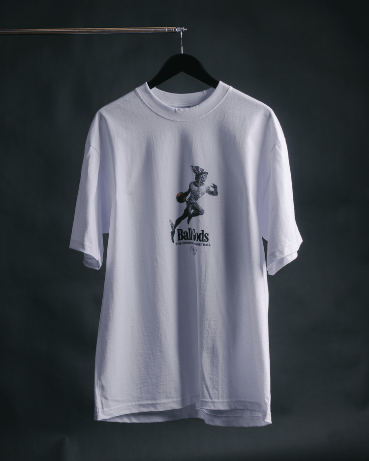 Hermes Ball Gods White Tee - trainofthoughtcollective