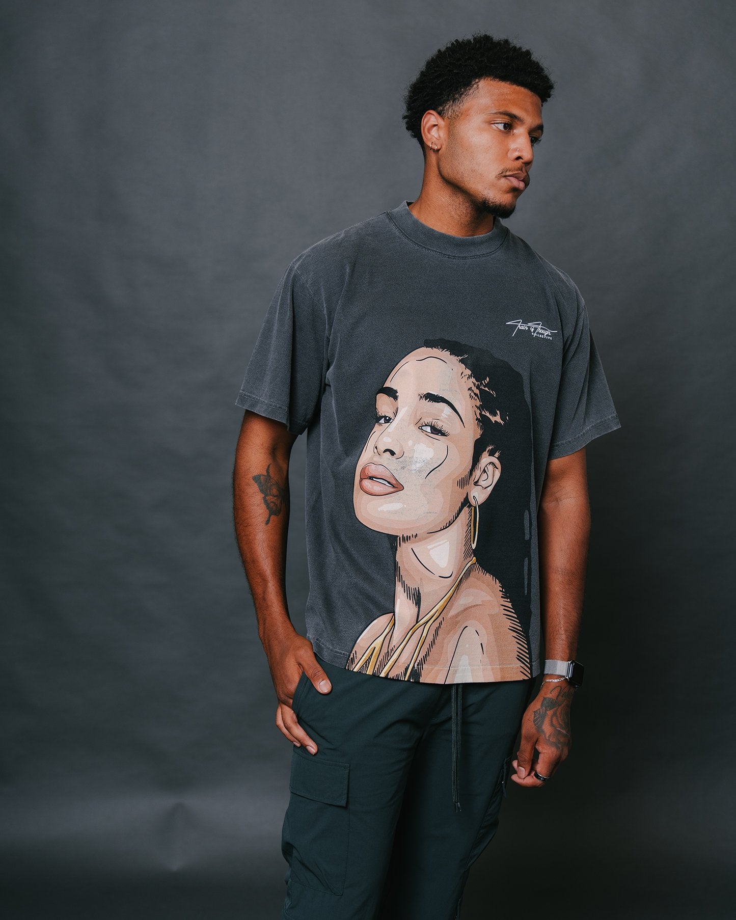 Jorja Big Face Oversized Shadow Tee - trainofthoughtcollective