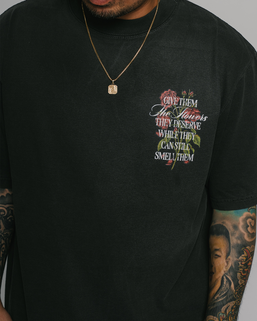 Give Them Flowers | Oversized Shadow Graphic Tee