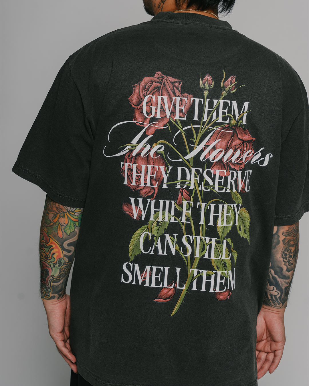 Give Them Flowers | Oversized Shadow Graphic Tee