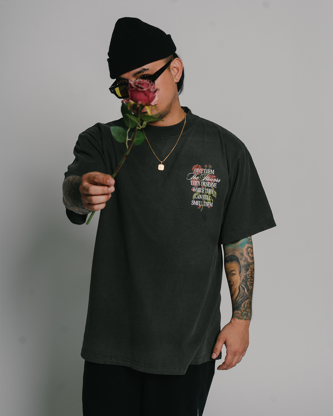 Give Them Flowers | Oversized Shadow Graphic Tee