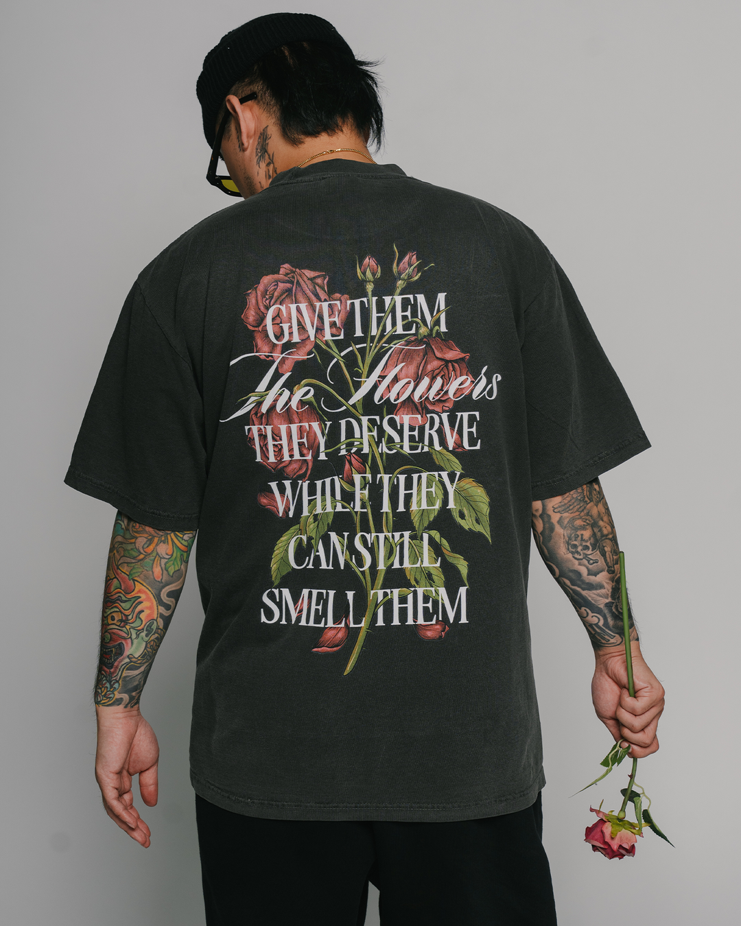 Give Them Flowers | Oversized Shadow Graphic Tee