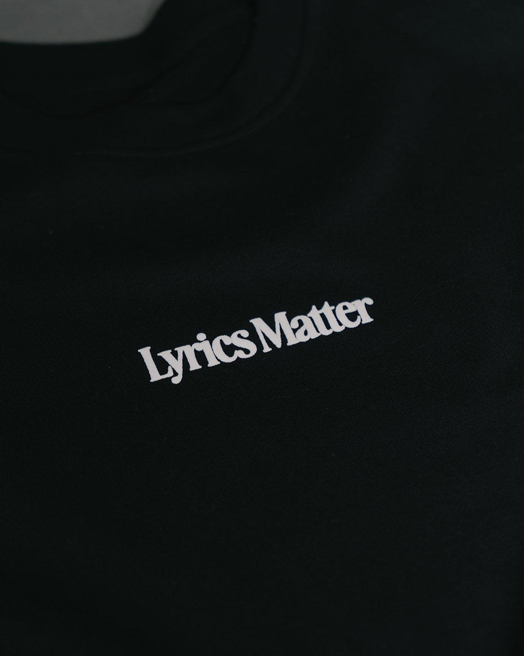 Lyrics Matter Black Crewneck Sweatshirt - trainofthoughtcollective