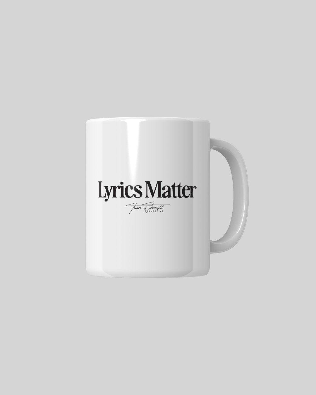 Lyrics Matter White Coffee Mug - trainofthoughtcollective