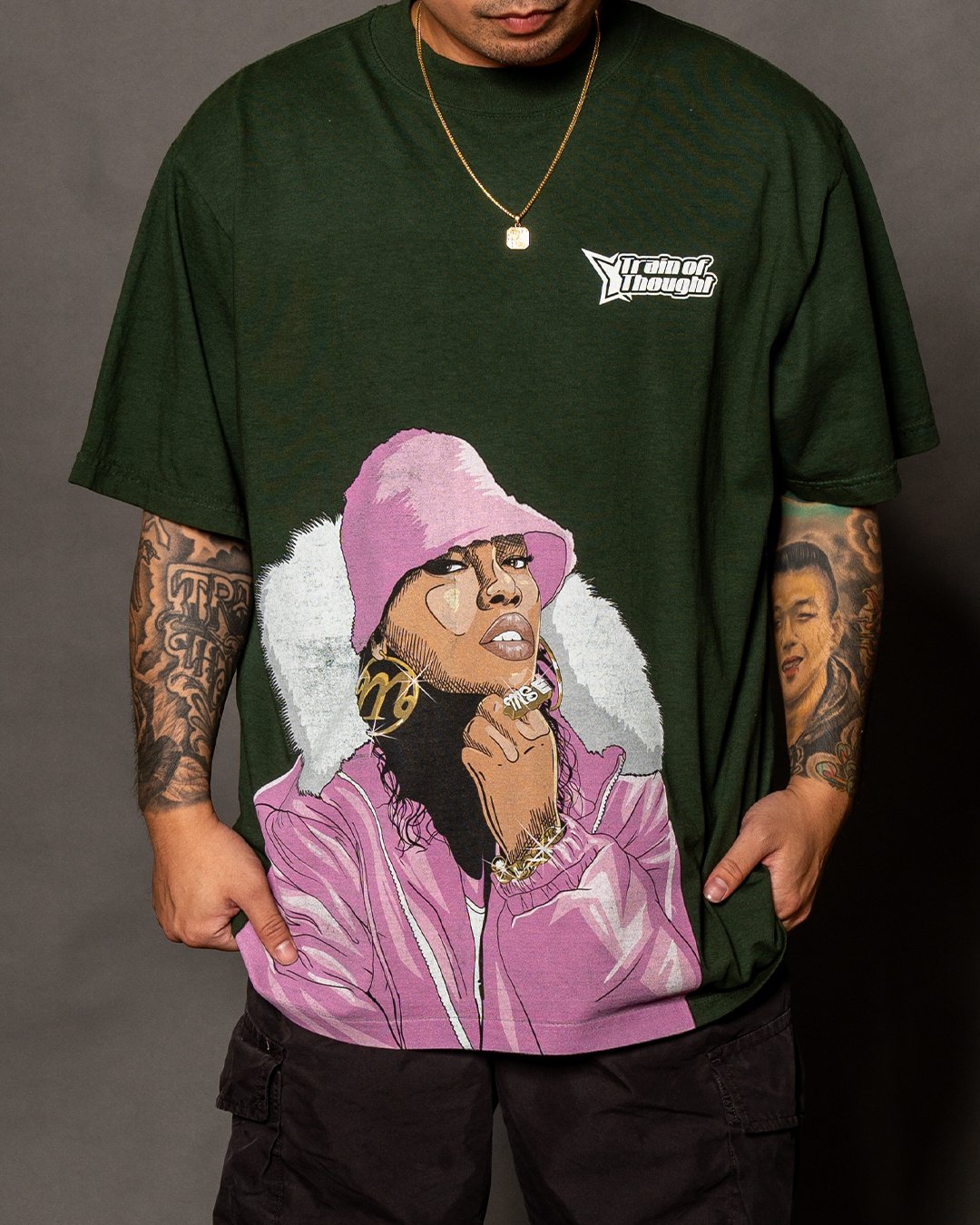 Missy Oversized Moss Tee - trainofthoughtcollective