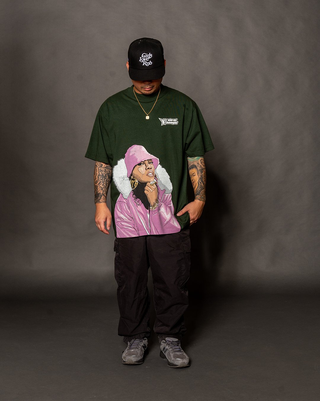 Missy Oversized Moss Tee - trainofthoughtcollective