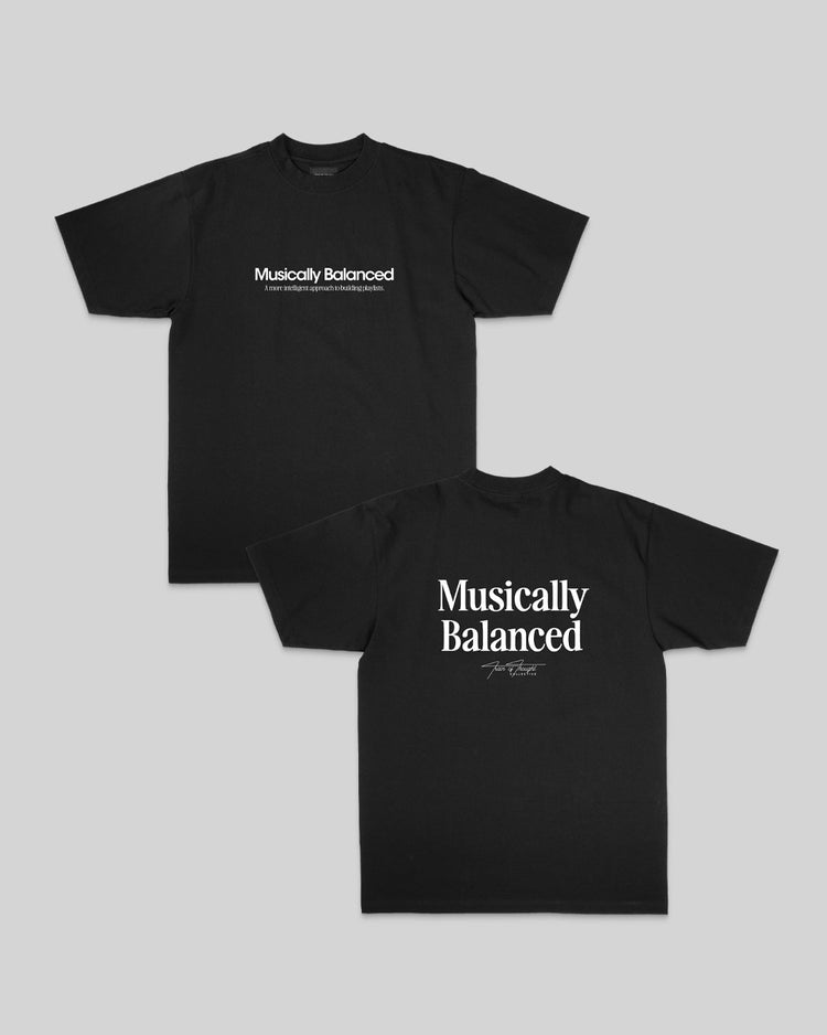 Musically Balanced 2.0 Black Tee - trainofthoughtcollective