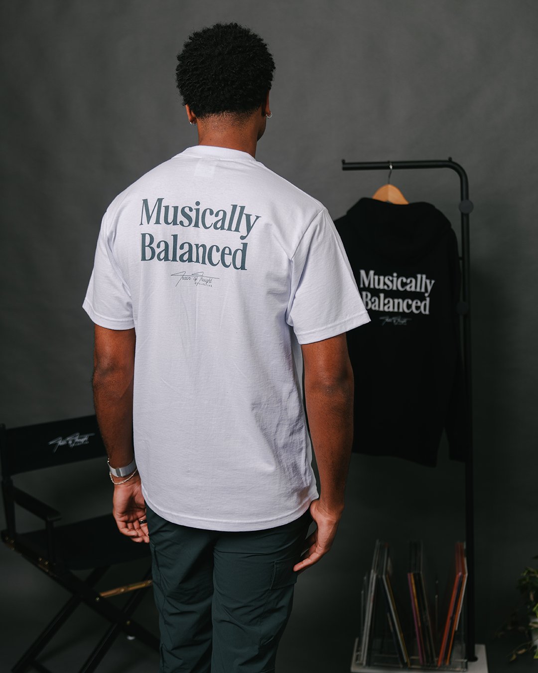 Musically Balanced 2.0 White Tee - trainofthoughtcollective