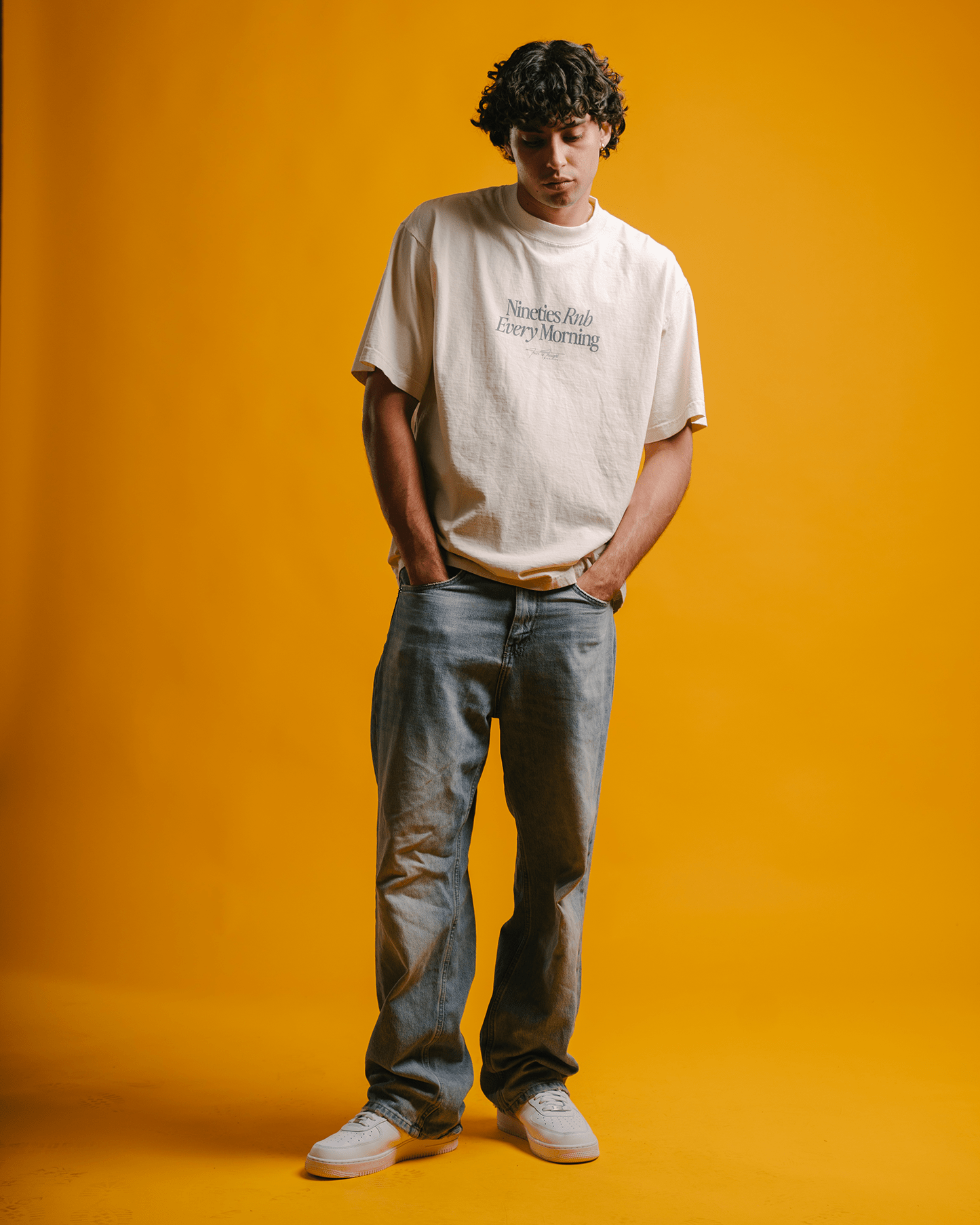 Nineties Every Morning Rnb V2 Oversized Cream Tee - trainofthoughtcollective