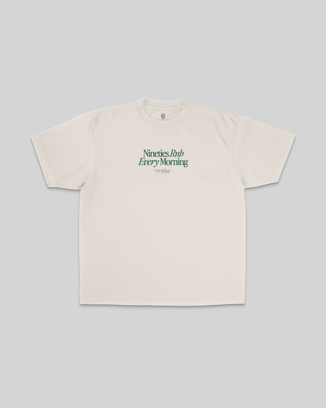 Nineties Every Morning Rnb V2 Oversized Cream Tee - trainofthoughtcollective