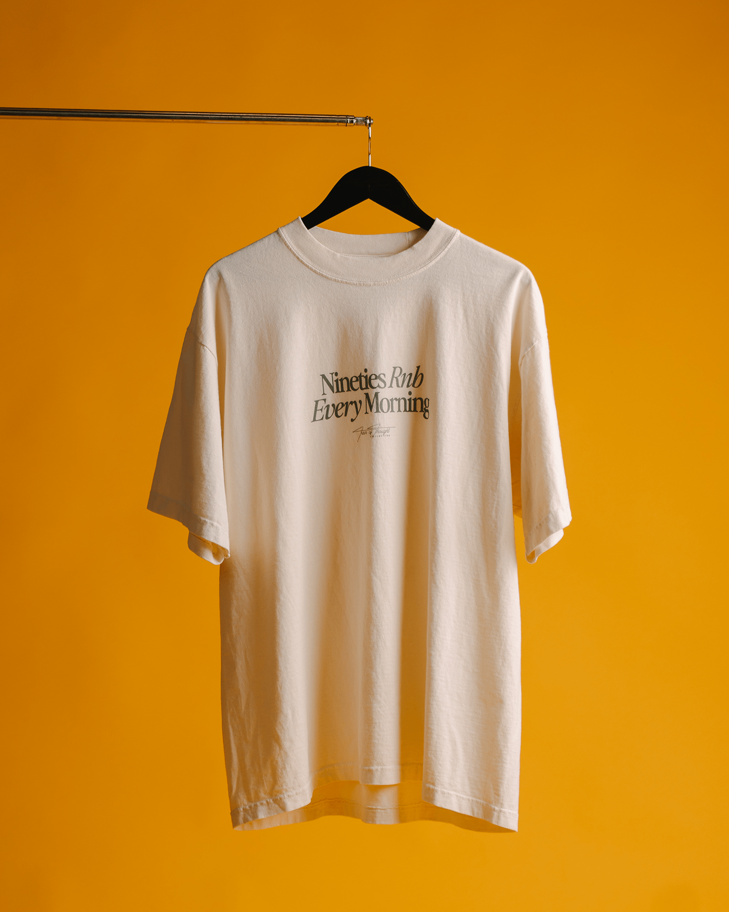 Nineties Every Morning Rnb V2 Oversized Cream Tee - trainofthoughtcollective