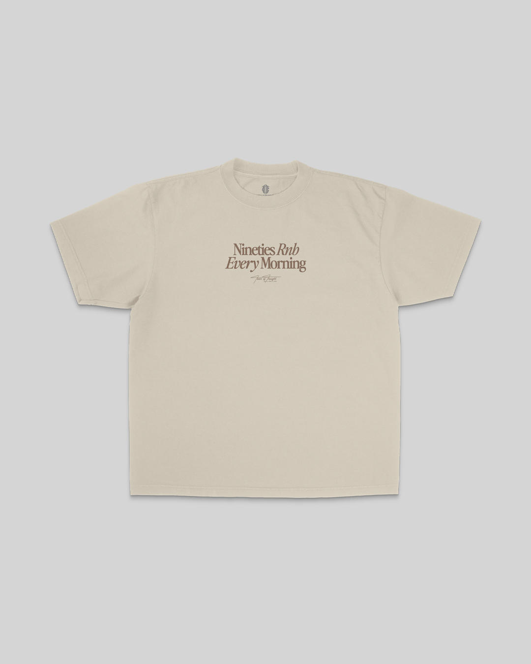 Nineties Every Rnb Morning V2 Oversized Oatmeal Tee - trainofthoughtcollective
