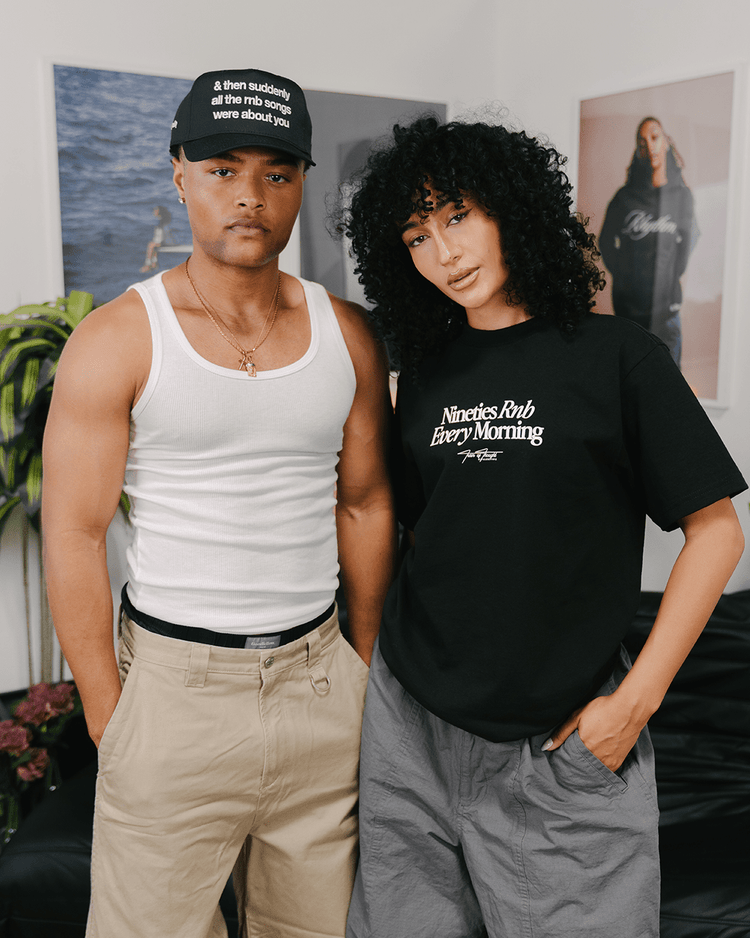 Nineties Rnb Every Morning Black Heavyweight Tee - trainofthoughtcollective