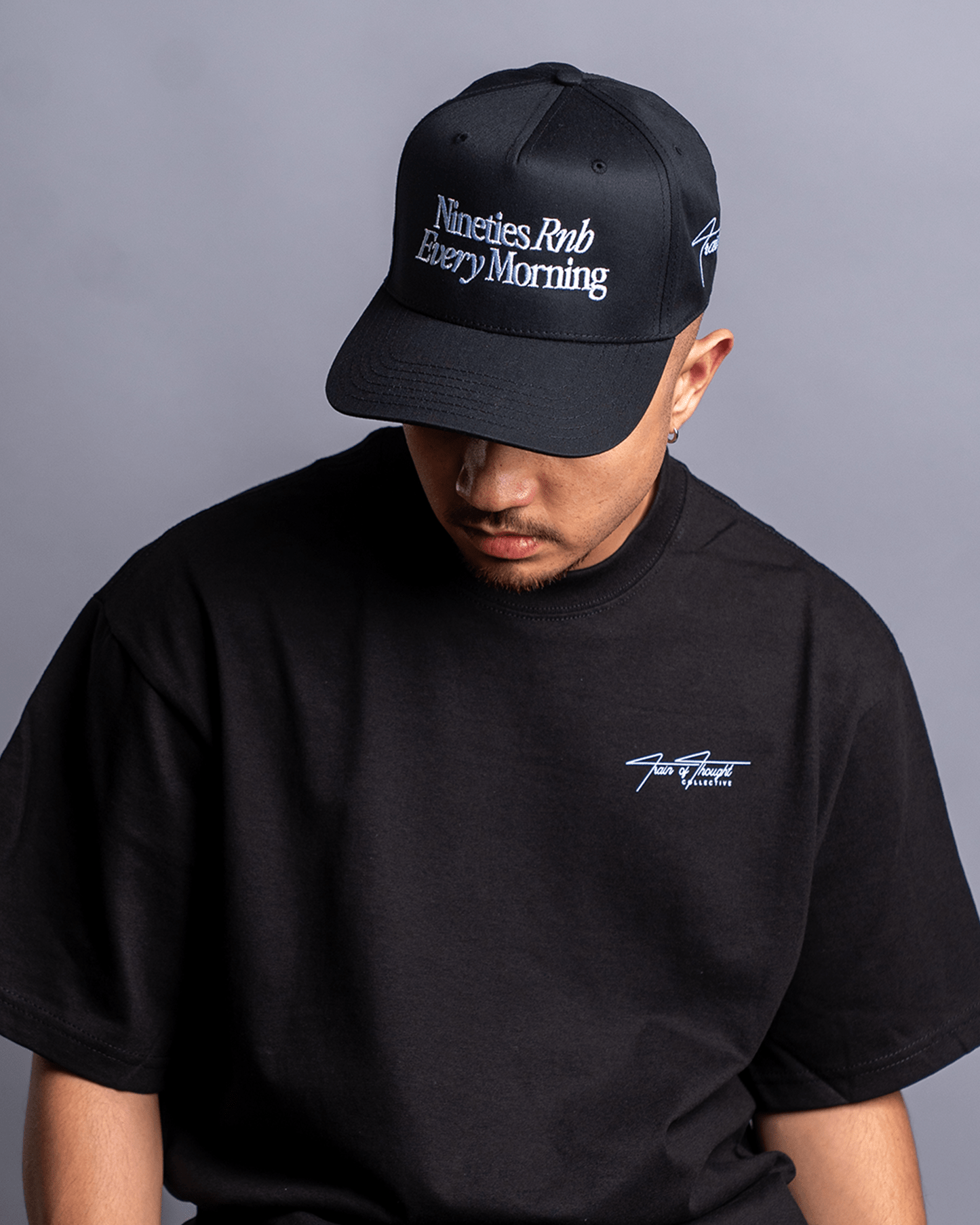 Nineties RNB Every Morning Black Snapback - trainofthoughtcollective
