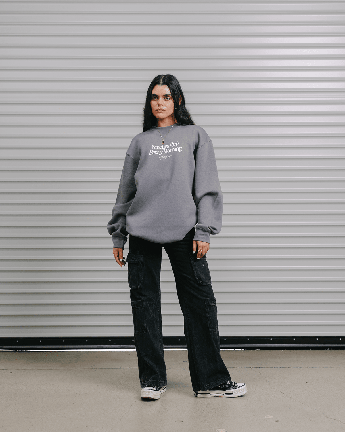Nineties Rnb Every Morning | Crewneck Sweatshirt - trainofthoughtcollective