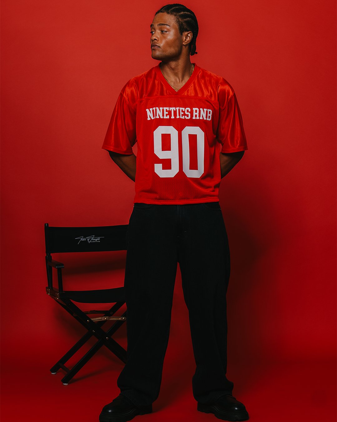 Nineties Rnb Every Morning Red Cropped Football Jersey - trainofthoughtcollective