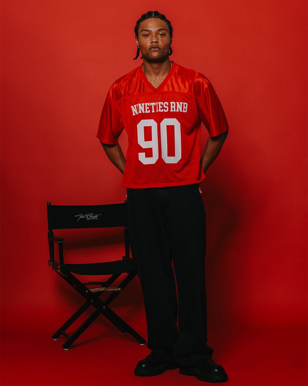 Nineties Rnb Every Morning Red Cropped Football Jersey - trainofthoughtcollective