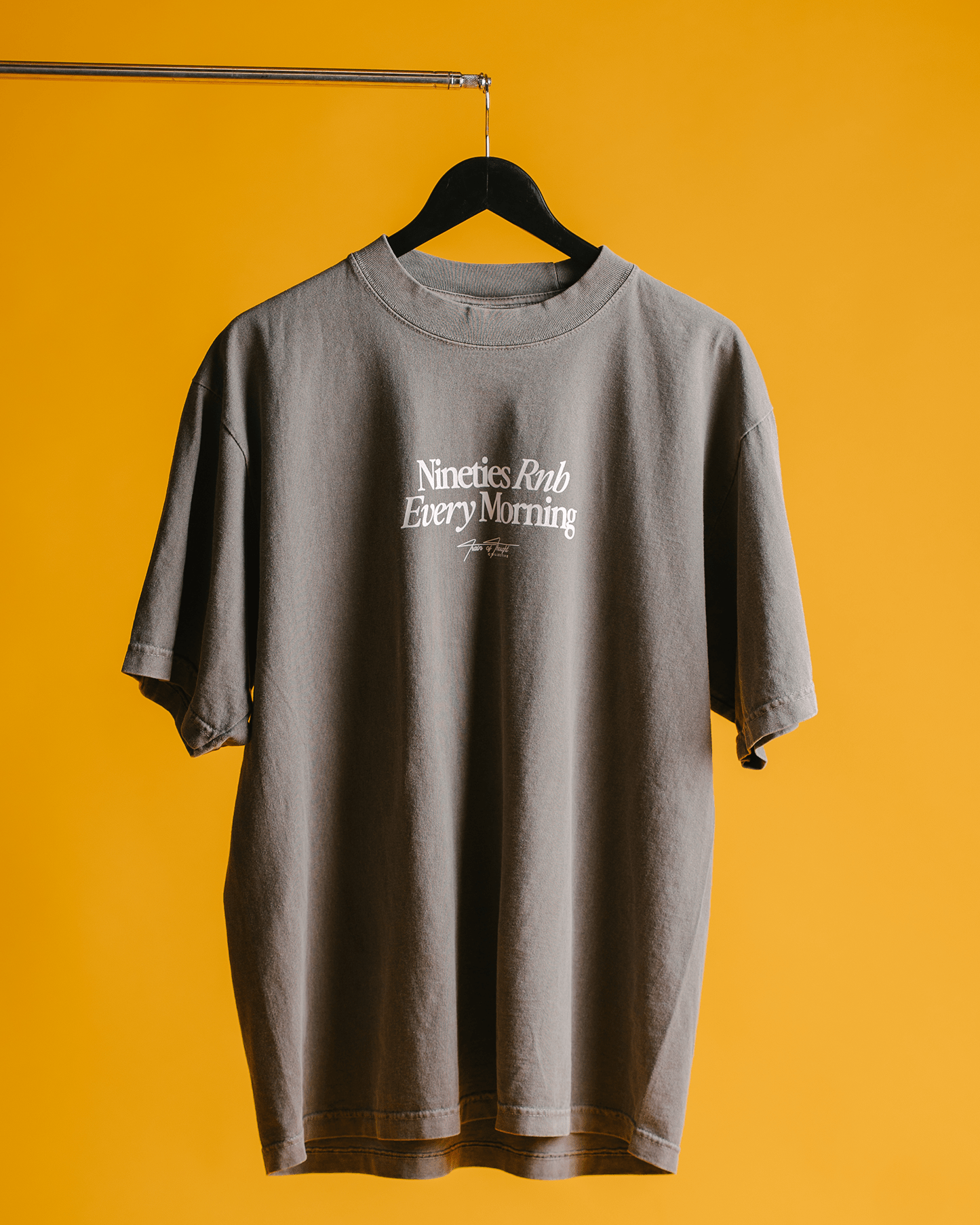Nineties Rnb Every Morning V2 Oversized Cement Tee - trainofthoughtcollective