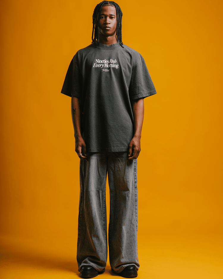 Nineties Rnb Every Morning V2 | Oversized Graphic Tee - trainofthoughtcollective #color_shadow