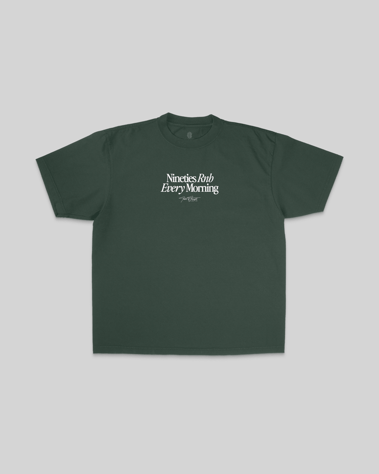 Nineties Rnb Every Morning V2 | Oversized Graphic Tee - trainofthoughtcollective #color_green