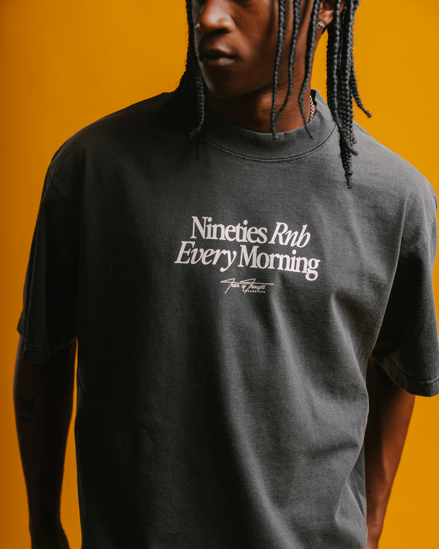 Nineties Rnb Every Morning V2 Oversized Shadow Tee - trainofthoughtcollective