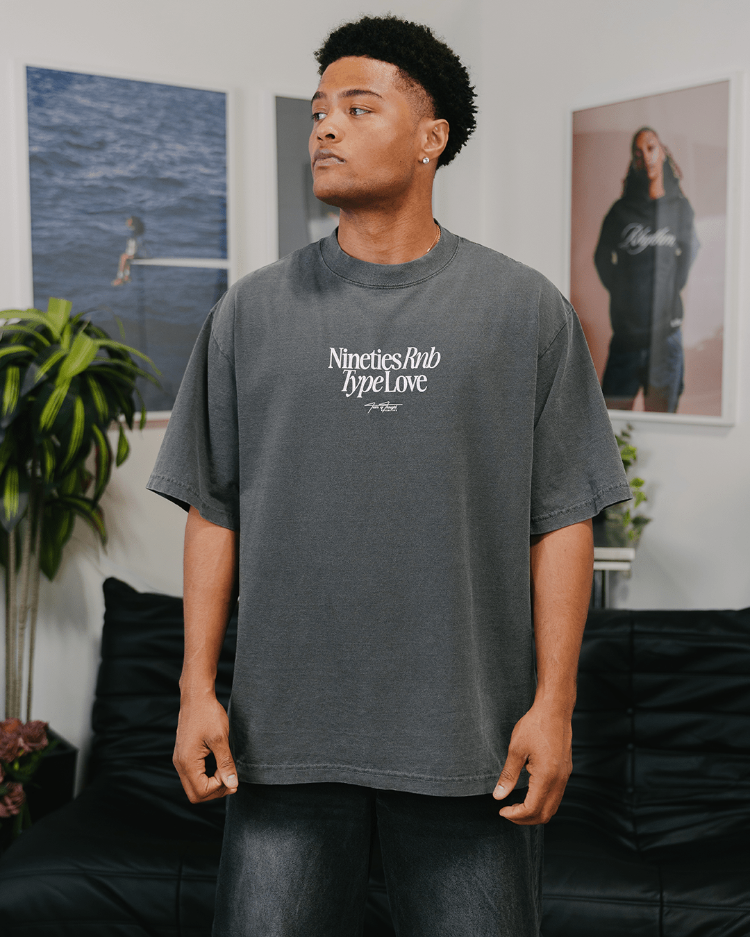 Nineties Rnb Type Love Oversized Shadow Tee - trainofthoughtcollective