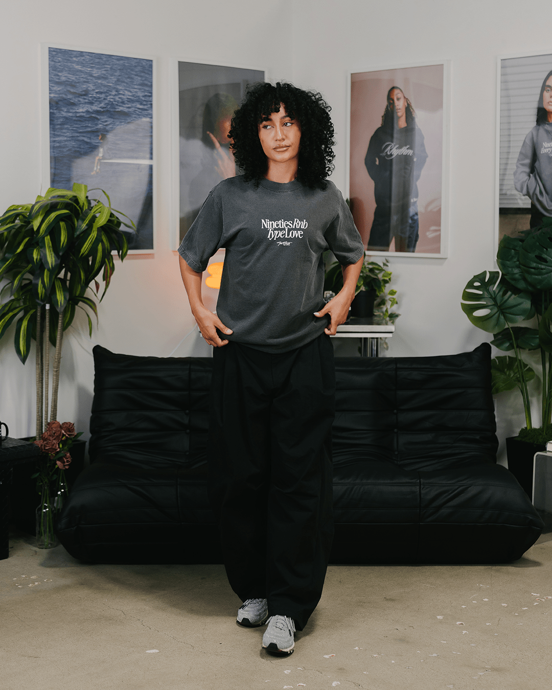 Nineties Rnb Type Love Oversized Shadow Tee - trainofthoughtcollective