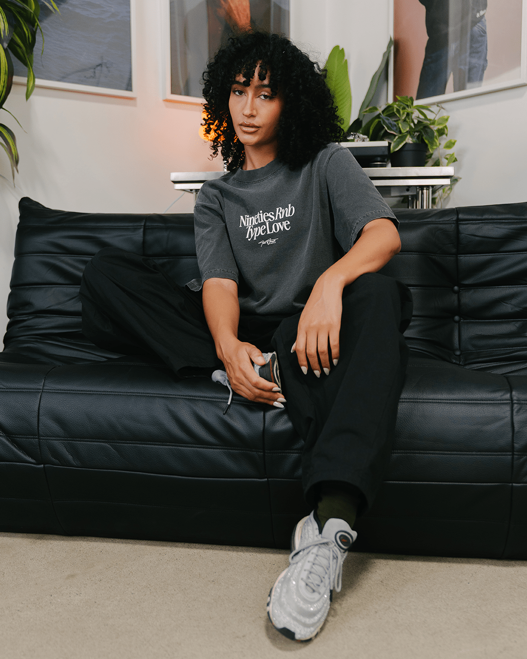 Nineties Rnb Type Love Oversized Shadow Tee - trainofthoughtcollective