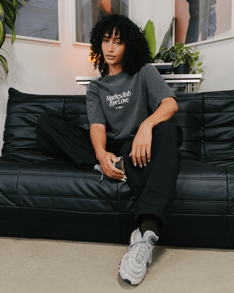 Nineties Rnb Type Love Oversized Shadow Tee - trainofthoughtcollective