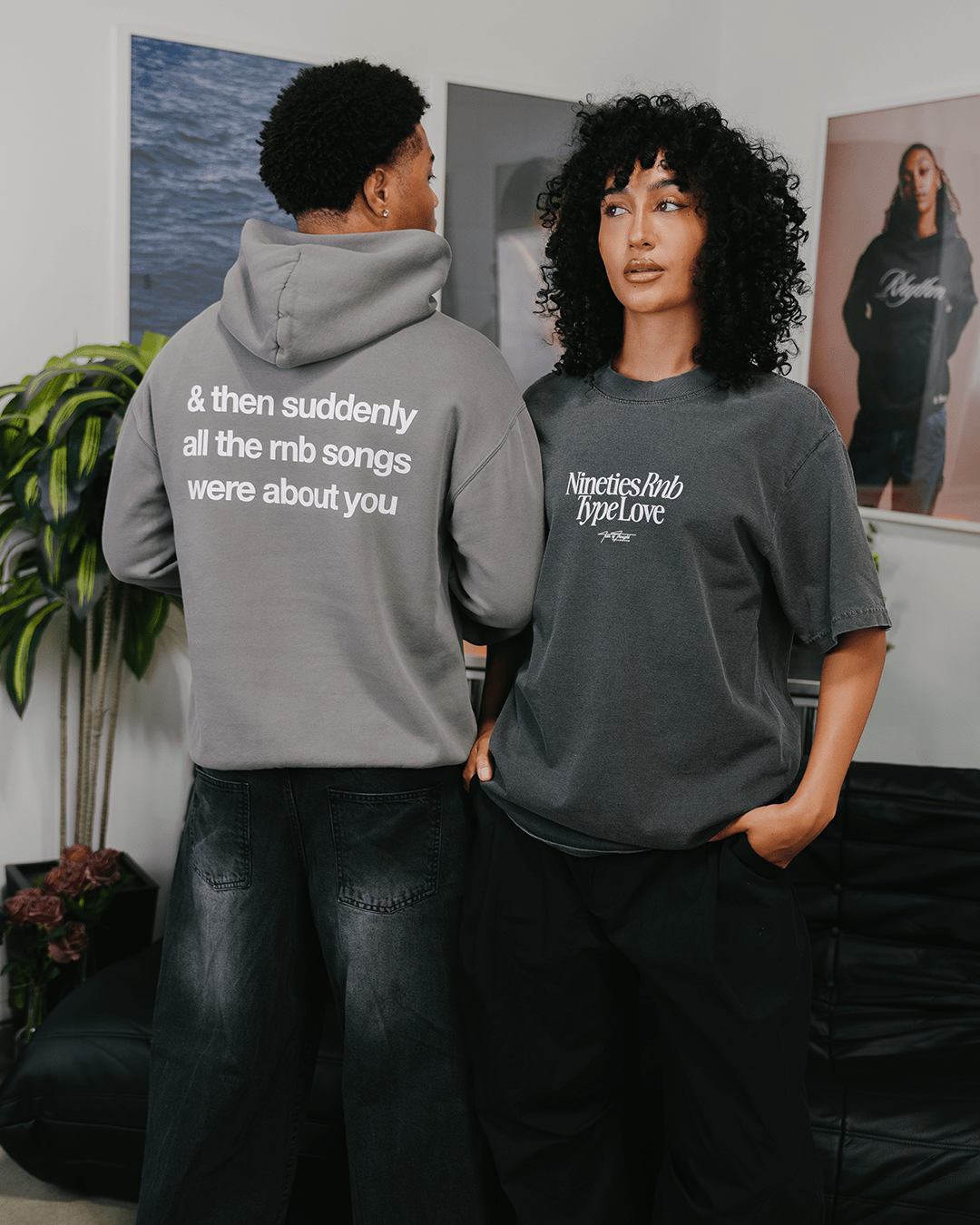 Nineties Rnb Type Love Oversized Shadow Tee - trainofthoughtcollective