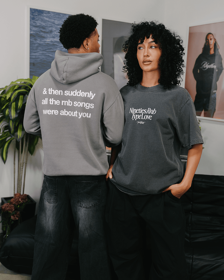 Nineties Rnb Type Love Oversized Shadow Tee - trainofthoughtcollective