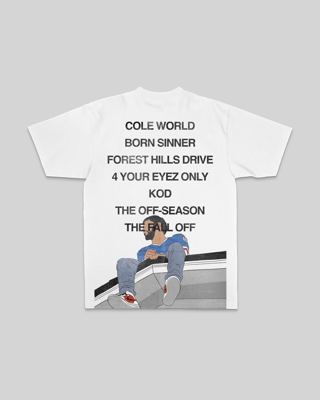No Face COLE White Tee - trainofthoughtcollective