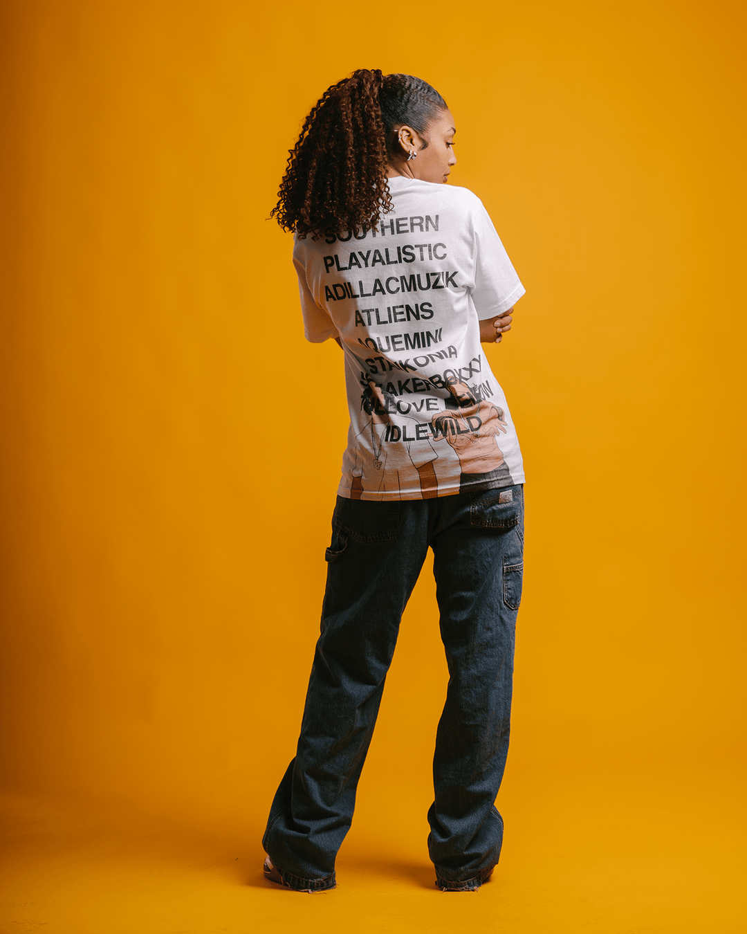 Train of Thought Collective No Face OUTKAST Heavyweight White Graphic Tee 