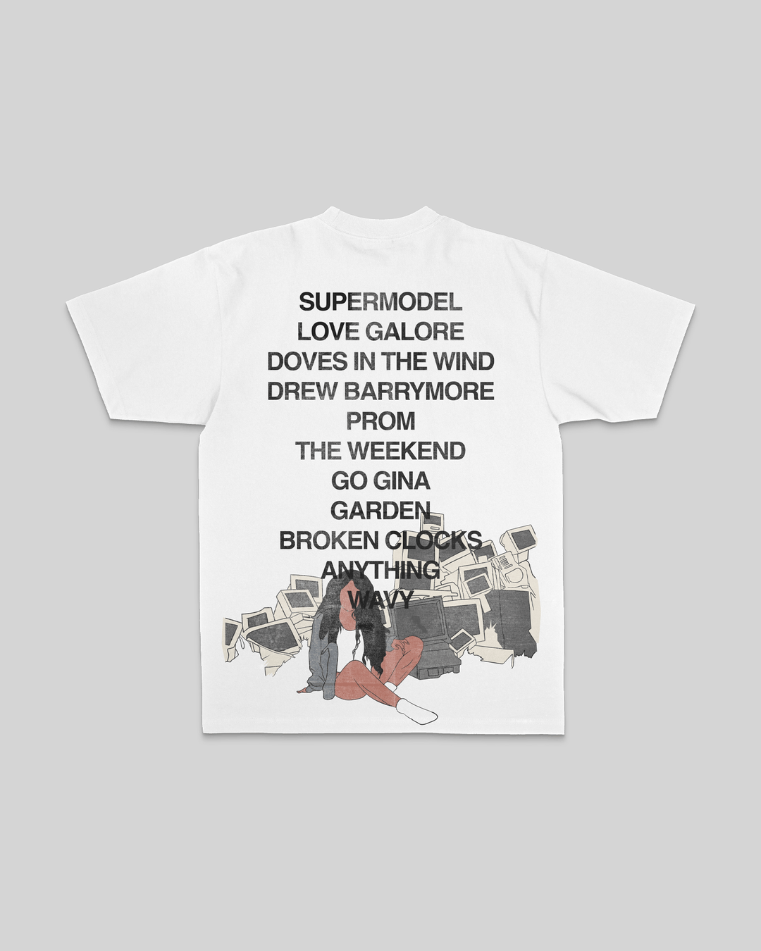 No Face SZA White Tee - trainofthoughtcollective