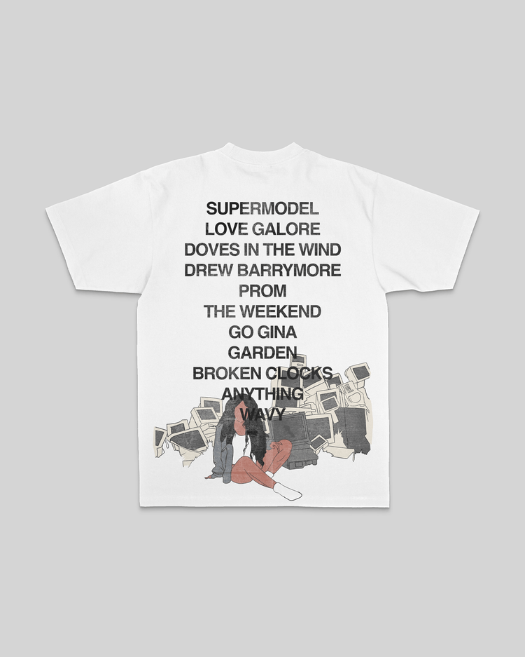 No Face SZA White Tee - trainofthoughtcollective