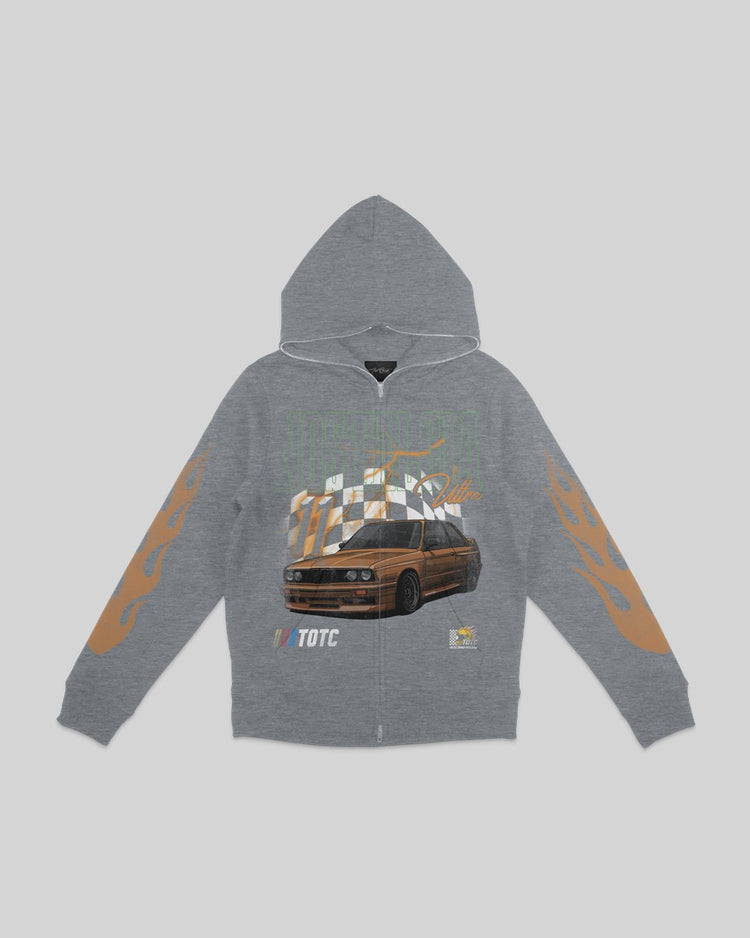 Nostalgia Ultra Full Zip Body Bag Heather Grey Hoodie - trainofthoughtcollective