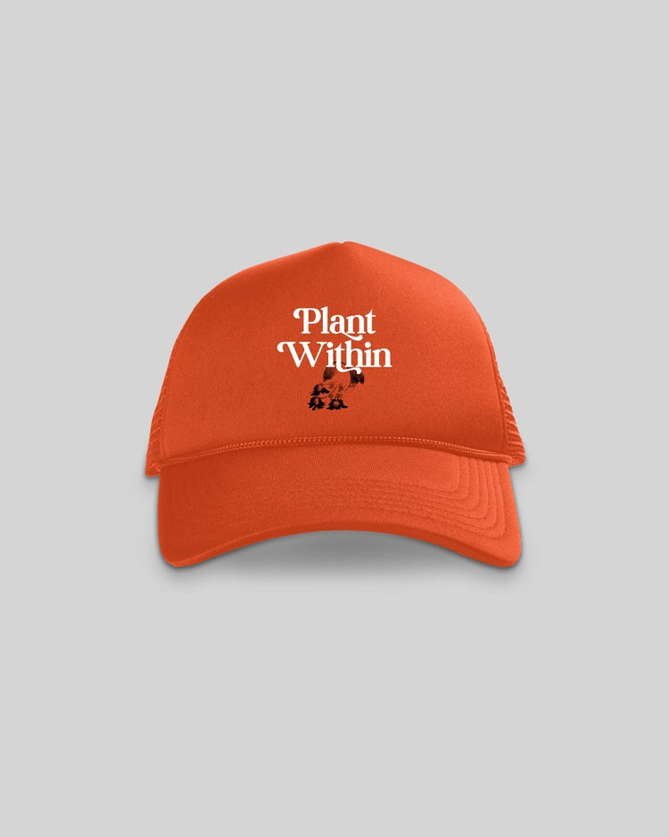 Plant Within | 5 Panel Trucker Hat - trainofthoughtcollective #color_orange