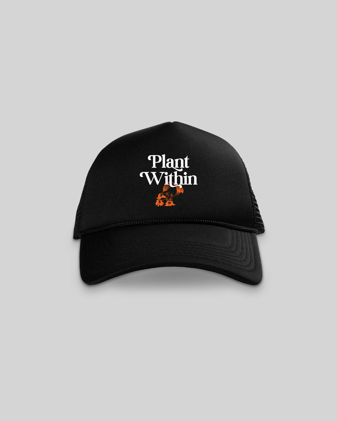 Plant Within Black 5 Panel Trucker Hat - trainofthoughtcollective