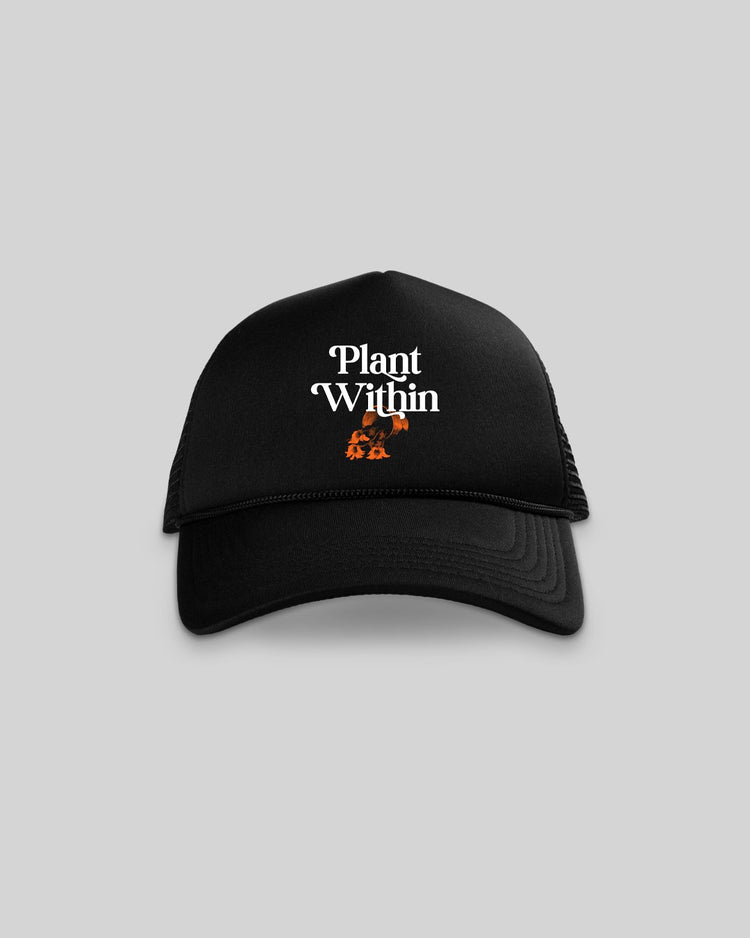 Plant Within Black 5 Panel Trucker Hat - trainofthoughtcollective