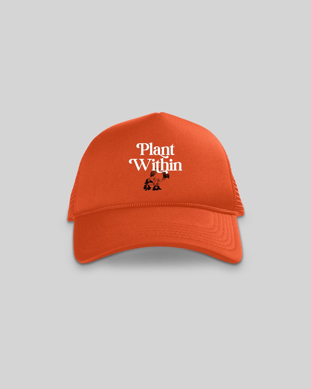 Plant Within Orange 5 Panel Trucker Hat - trainofthoughtcollective